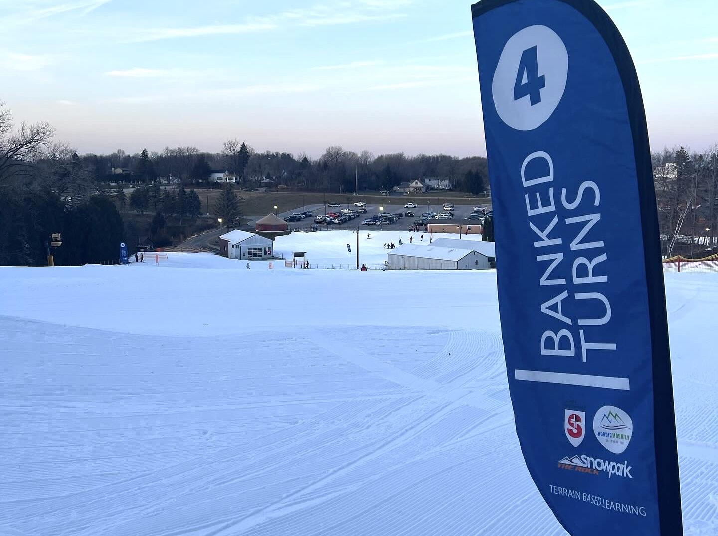 terrain park with banked turns marker