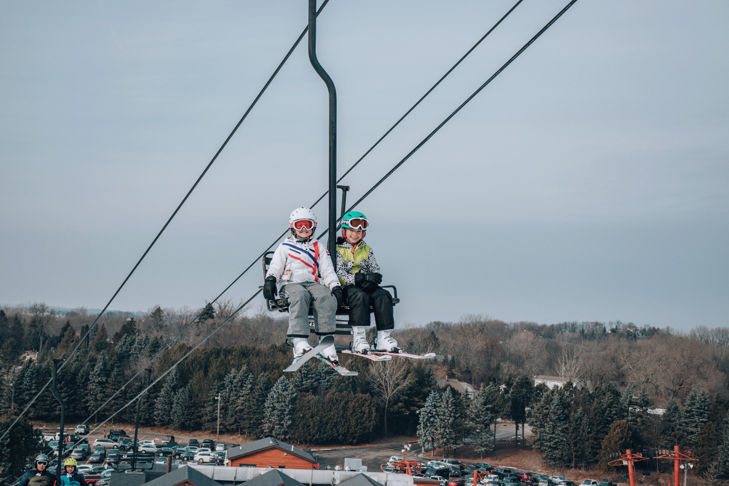 two people on chair lift
