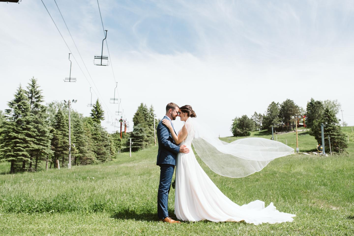 Wedding couple on the hill