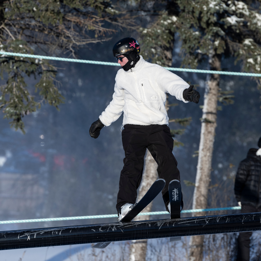 skier on rail