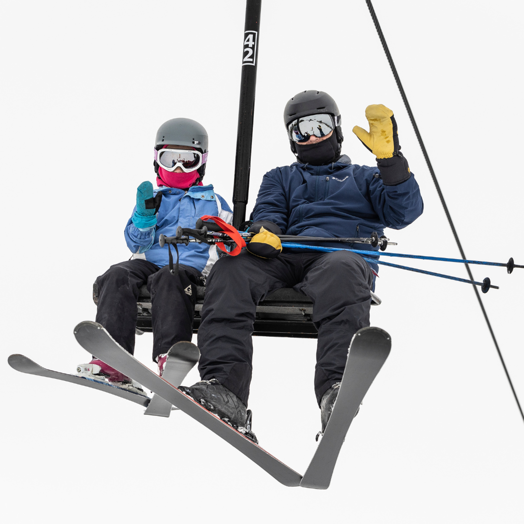 people on a chairlift