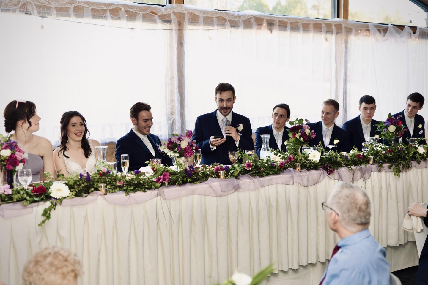 Wedding party table speech